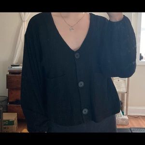 Black button up sweater size small